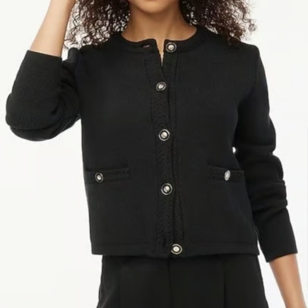 J. Crew Black Button-Up Cardigan